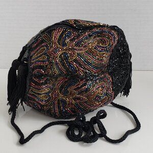 Vintage Multicolor Beaded crossbody shoulder bag